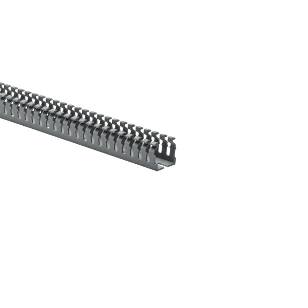 HellermannTyton 184-11000 High Density Slotted Wall Wiring Duct, 1" X 1", Non-Adhesive, PVC, Gray, 30ft/Box