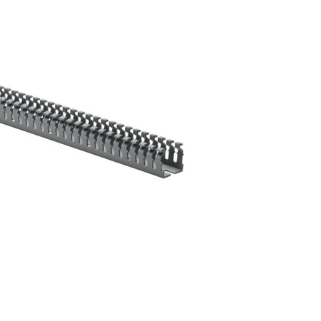 HellermannTyton 184-11004 High Density Slotted Wall Wiring Duct, 1" X 1", Non-Adhesive, PVC, Gray, 120ft/Carton