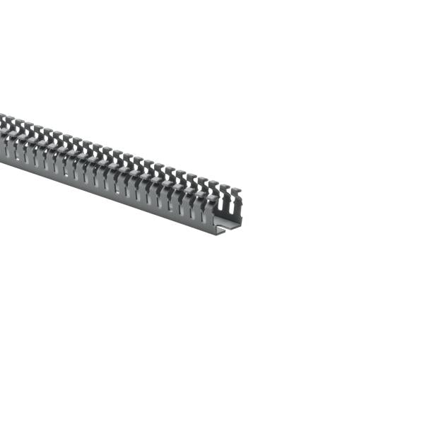 HellermannTyton 184-11004 High Density Slotted Wall Wiring Duct, 1" X 1", Non-Adhesive, PVC, Gray, 120ft/Carton