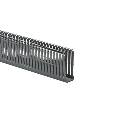 HellermannTyton 184-13000 High Density Slotted Wall Wiring Duct, 1" X 3", Non-Adhesive, PVC, Gray, 30ft/Box