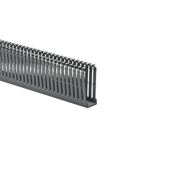 HellermannTyton 184-13001 High Density Slotted Wall Wiring Duct, 1" X 3", Adhesive, PVC, Gray, 30ft/Box