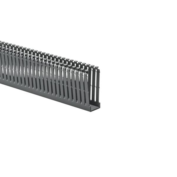 HellermannTyton 184-13005 High Density Slotted Wall Wiring Duct, 1" X 3", Non-Adhesive, PVC, Gray, 120ft/Carton