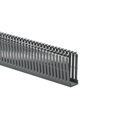 HellermannTyton 184-13005 High Density Slotted Wall Wiring Duct, 1" X 3", Non-Adhesive, PVC, Gray, 120ft/Carton
