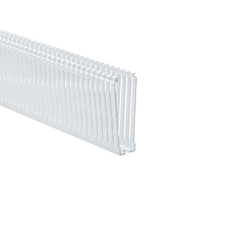 HellermannTyton 184-14003 High Density Slotted Wall Wiring Duct, 1" X 4", Non-Adhesive, PVC, White, 30ft/Box