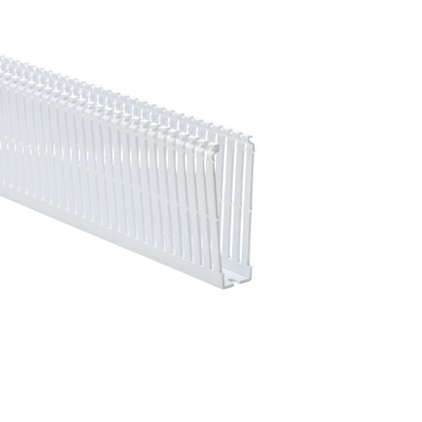 HellermannTyton 184-14003 High Density Slotted Wall Wiring Duct, 1" X 4", Non-Adhesive, PVC, White, 30ft/Box