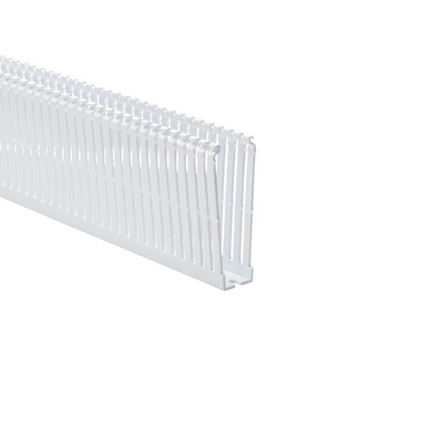 HellermannTyton 184-14004 High Density Slotted Wall Wiring Duct, 1" X 4", Non-Adhesive, PVC, White, 120ft/Carton