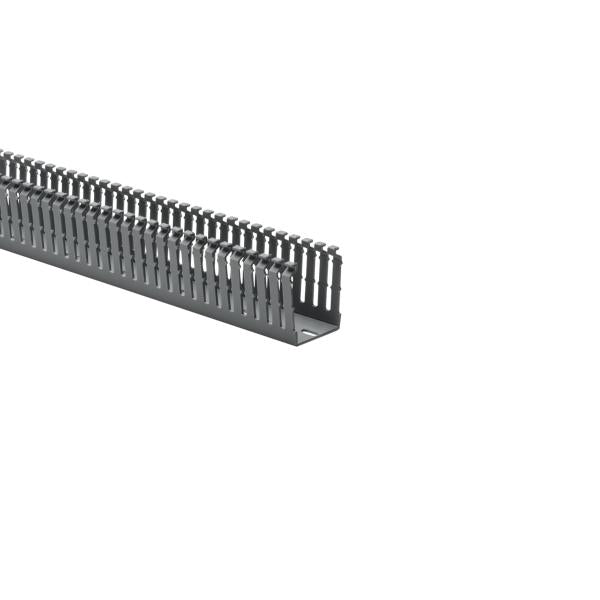 HellermannTyton 184-15202 High Density Slotted Wall Wiring Duct, 1.5" X 2", Non-Adhesive, PVC, Gray, 120ft/Carton