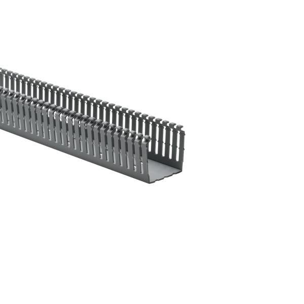 HellermannTyton 184-22005 High Density Slotted Wall Wiring Duct, 2" X 2", Non-Adhesive, PVC, Gray, 120ft/Carton
