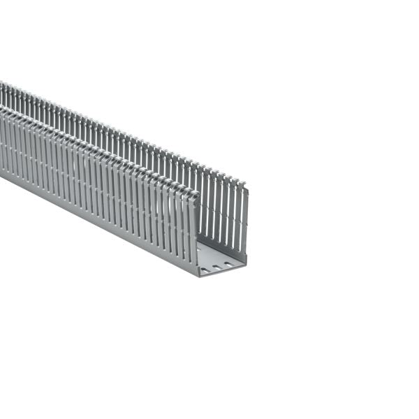 HellermannTyton 184-23000 High Density Slotted Wall Wiring Duct, 2" X 3", Non-Adhesive, PVC, Gray, 30ft/Box