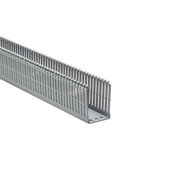 HellermannTyton 184-23004 High Density Slotted Wall Wiring Duct, 2" X 3", Non-Adhesive, PVC, Gray, 120ft/Carton