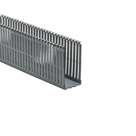 HellermannTyton 184-24001 High Density Slotted Wall Wiring Duct, 2" X 4", Adhesive, PVC, Gray, 30ft/Box