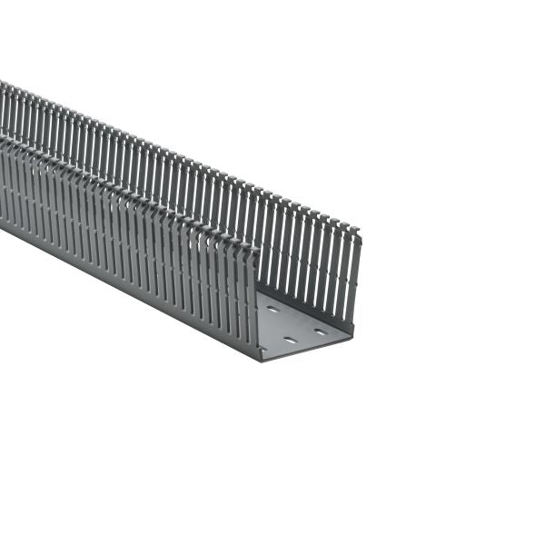 HellermannTyton 184-33000 High Density Slotted Wall Wiring Duct, 3" X 3", Non-Adhesive, PVC, Gray, 30ft/Box