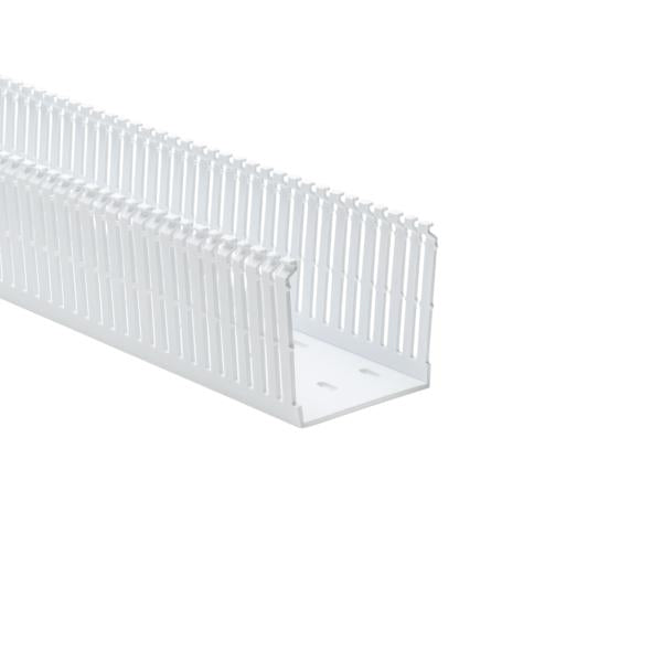 HellermannTyton 184-33004 High Density Slotted Wall Wiring Duct, 3" X 3", Non-Adhesive, PVC, White, 120ft/Carton