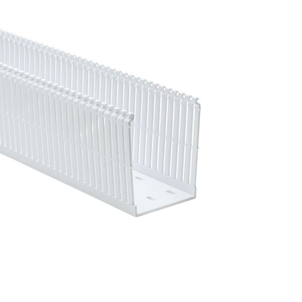 HellermannTyton 184-34001 High Density Slotted Wall Wiring Duct, 3" X 4", Adhesive, PVC, White, 120ft/Carton