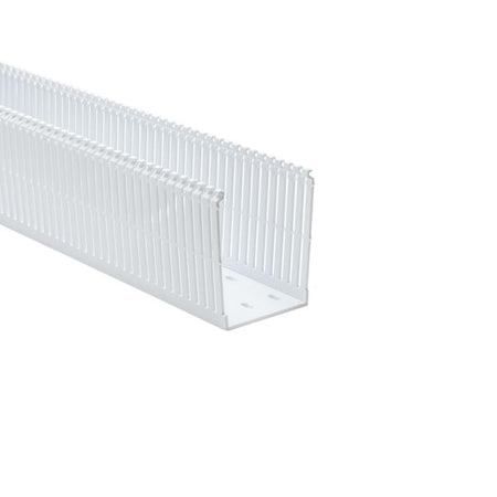 HellermannTyton 184-34004 High Density Slotted Wall Wiring Duct, 3" X 4", Non-Adhesive, PVC, White, 30ft/Box