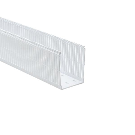 HellermannTyton 184-34005 High Density Slotted Wall Wiring Duct, 3" X 4", Non-Adhesive, PVC, White, 120ft/Carton