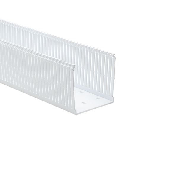 HellermannTyton 184-44003 High Density Slotted Wall Wiring Duct, 4" X 4", Non-Adhesive, PVC, White, 30ft/Box