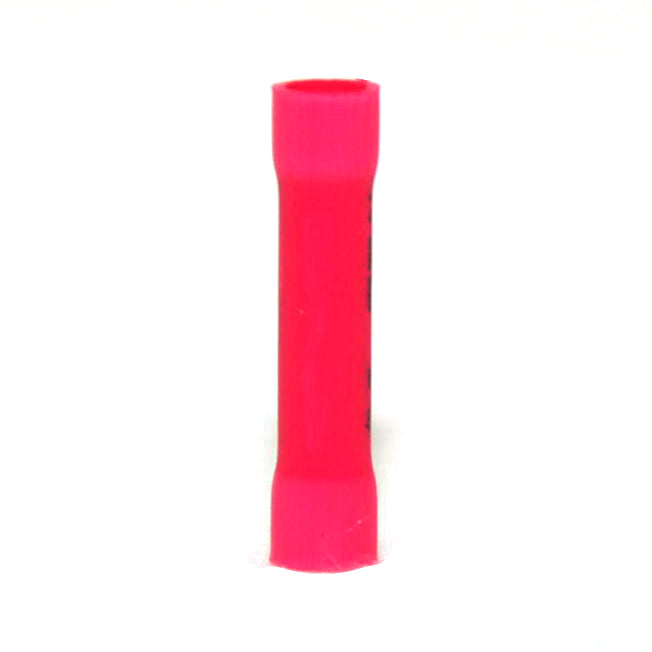22-18 AWG Red Vinyl Insulated Butted Seam Butt Connectors, 100/bag