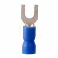 16-14 AWG Blue Vinyl Insulated Flanged Spade Terminals, 100/bag