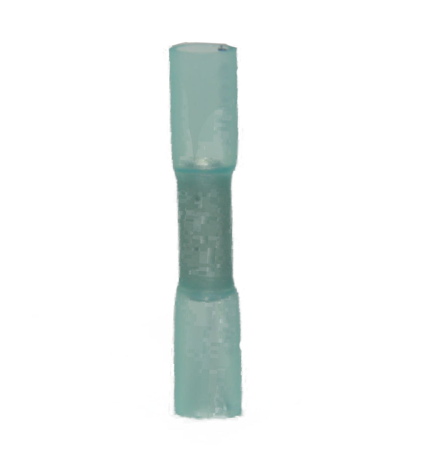 16-14 AWG Blue Polyolefin Insulated Heat Shrink Butt Connectors, 100/bag