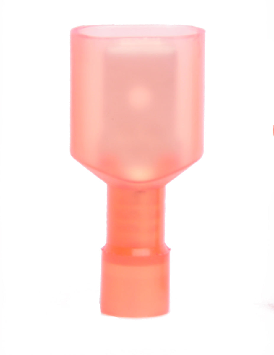 22-18 AWG Red Nylon Insulated Fully Insulated Style A Disconnect Terminals, 100/bag