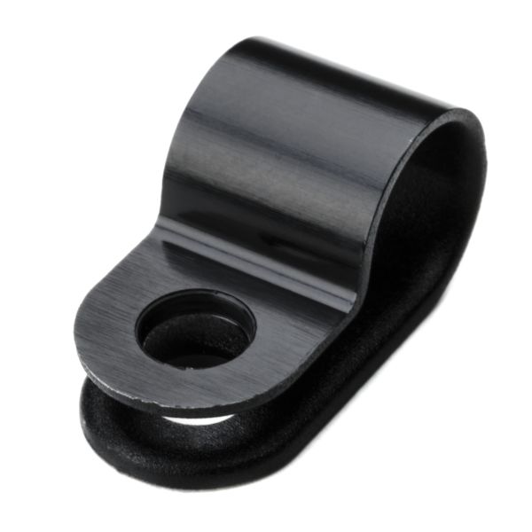 HellermannTyton 211-60003 P-Clamp, 0.39" Wide, 0.31'' Max Bundle Dia, 0.17'' Mounting Hole Dia, PA66HS, Black, 100/pkg