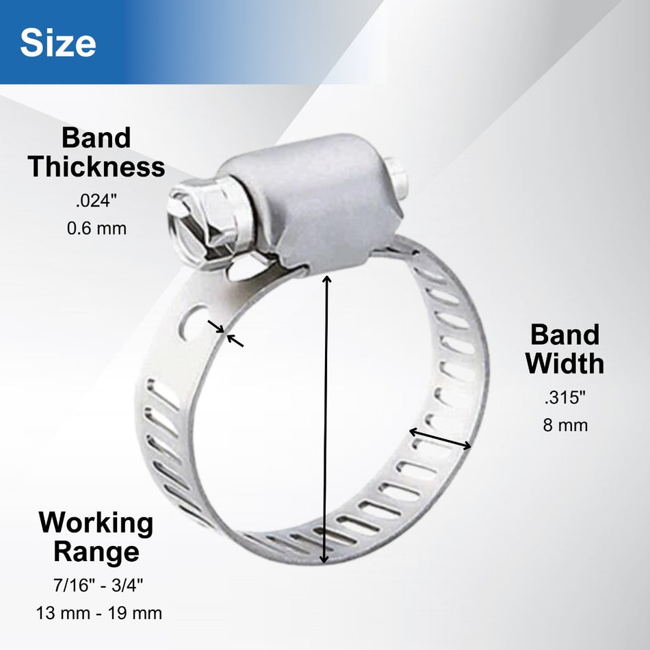 #6MP Stainless Steel Hose Clamp w/ Zinc Plated Screw 10/box