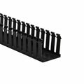 HellermannTyton 184-22032 High-Density Slotted-Wall Wiring Duct, 3" x 4", Non-Adhesive, PVC, Black, 30ft/box