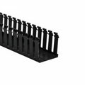 HellermannTyton 184-22056 High-Density Slotted-Wall Wiring Duct, 4" x 3", Non-Adhesive, PVC, Black, 30ft/box