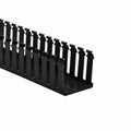 HellermannTyton 184-42004 High-Density Slotted-Wall Wiring Duct, 4" x 2", Non-Adhesive, PVC, Black, 30ft/box