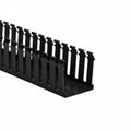 HellermannTyton 181-00154 High Density Slotted Wall Wiring Duct, 4" X 3", Adhesive, PVC, Black, 120ft/Carton