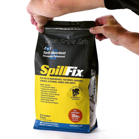 SpillFix 2-in-1 Spill Absorbent & Sweeping Compound Pouch, Coconut Coir Granules, Non-Toxic Oil & Liquid Cleanup, 2.5 Gallon / 9L product image