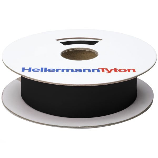 HellermannTyton 309-60108 Heat Shrink Tubing, Mini Reel, 2:1 Shrink Ratio, 1/16", 1.6/0.8 Dia, PO, Black, 100 ft/reel