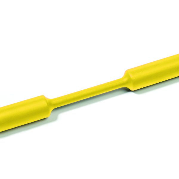 HellermannTyton 309-60308 Heat Shrink Tubing, Mini Reel, 2:1 Shrink Ratio, 1/2", 12.7/6.4 Dia, PO, Yellow, 50 ft/reel