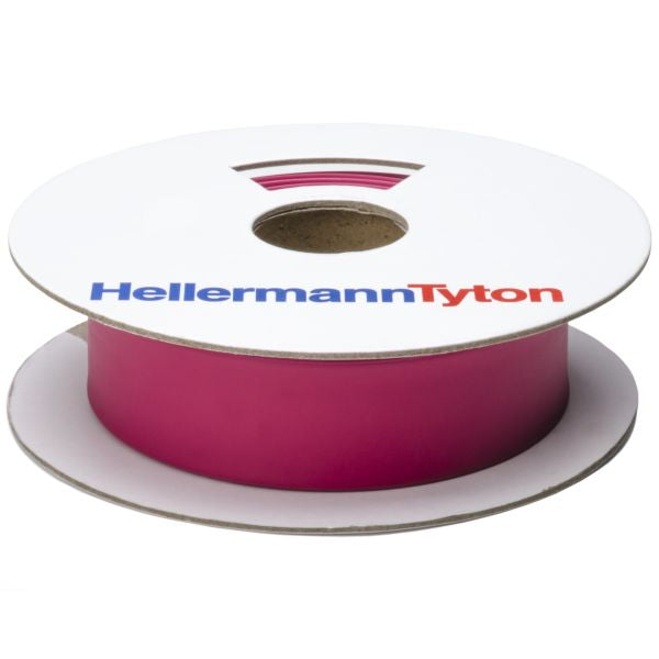 HellermannTyton 309-65161 Heat Shrink Tubing, Mini Reel, 2:1 Shrink Ratio, 1/2", 12.7/6.4 Dia, PO, Red, 25 ft/reel