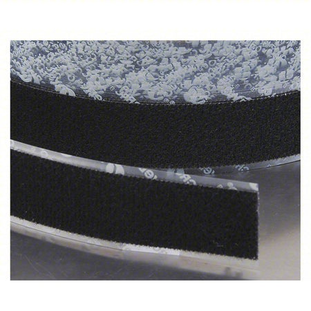 VELCRO BRAND Reclosable Fastener: Acrylic Adhesive, 75 ft, 1 1/2 in Wd, Black, Loop