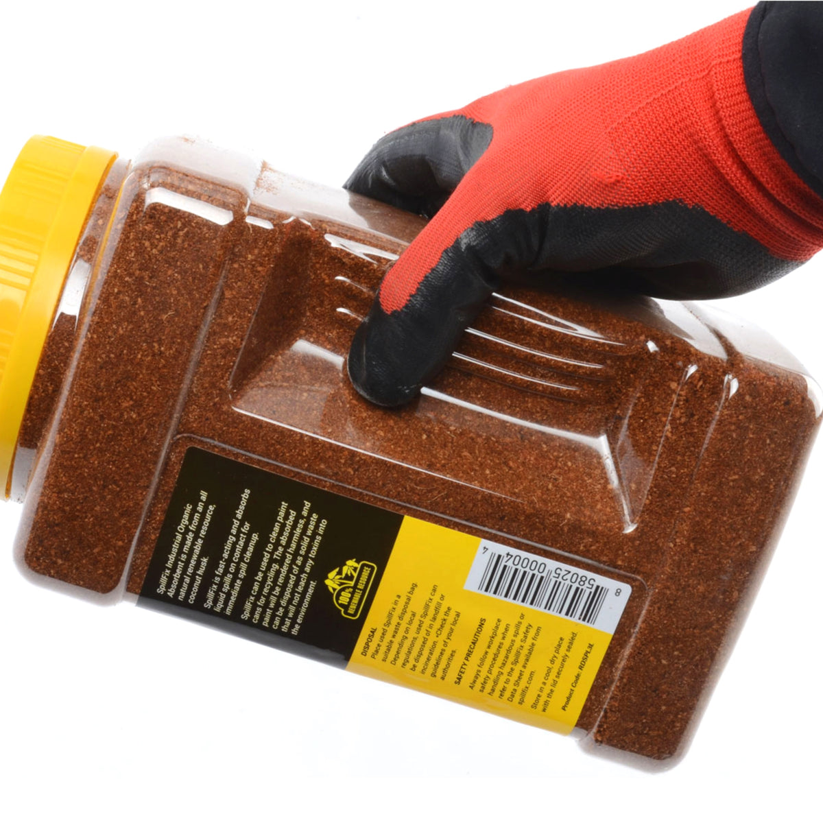 SpillFix 3Qt Granular Spill Absorbent Shaker Jar, Coconut Coir Oil & Liquid Cleanup, Non-Toxic Garage & Industrial Absorbent product image