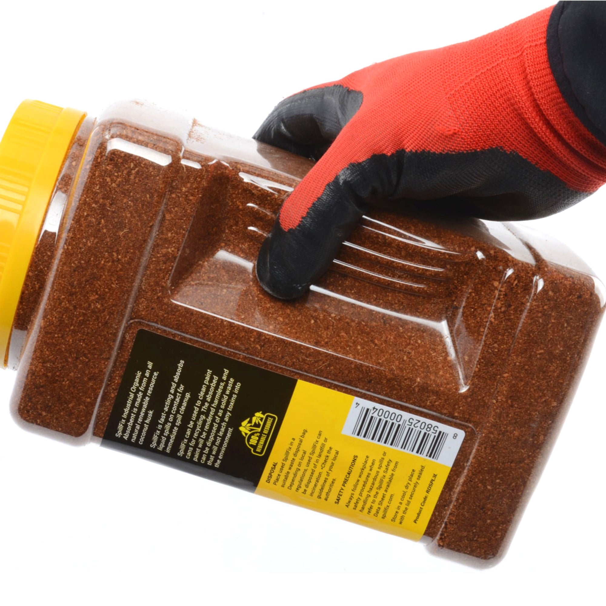 SpillFix 3Qt Granular Spill Absorbent Shaker Jar, Coconut Coir Oil & Liquid Cleanup, Non-Toxic Garage & Industrial Absorbent product image