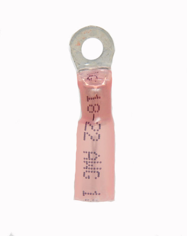 22-18 AWG Heat Shrink - Crimp & Seal #6 Stud Ring Terminal 100/Bag