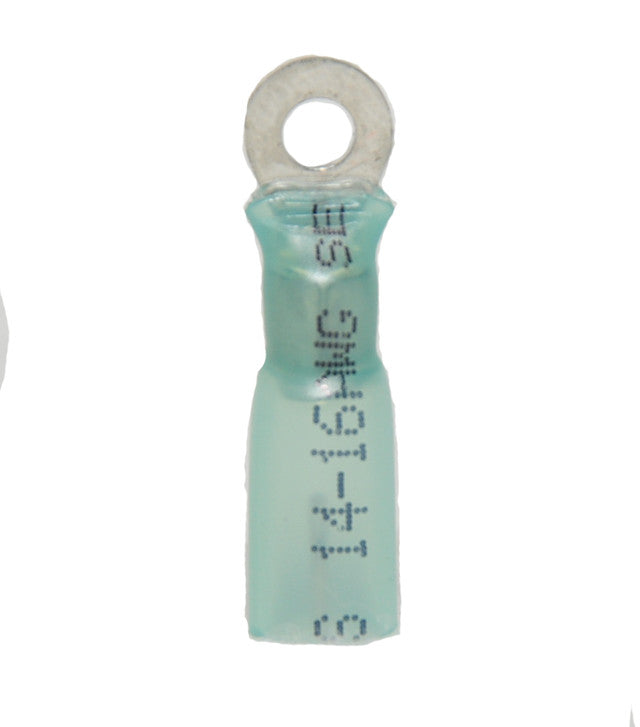 16-14 AWG Heat Shrink - Crimp & Seal #10 Stud Ring Terminal 100/Bag