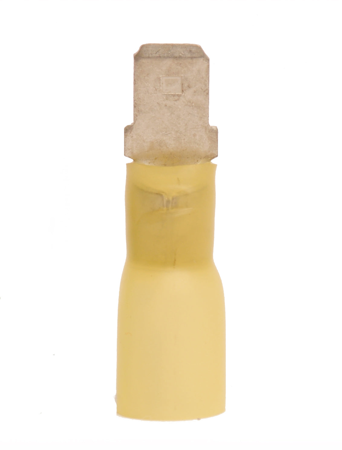 12-10 AWG Yellow Polyolefin Insulated Heat Shrink Disconnect Terminals, 100/bag