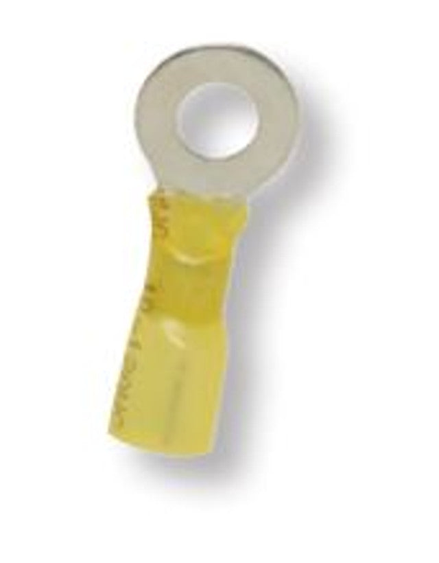12-10 AWG Heat Shrink - Crimp & Seal #10 Stud Ring Terminal 100/Bag