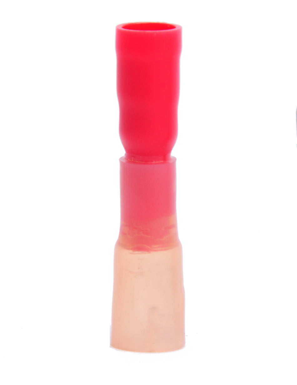 22-18 AWG Red Polyolefin Insulated Heat Shrink Bullet Connectors, 100/bag