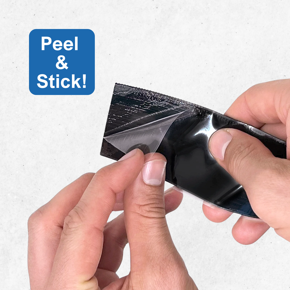 Grizzly Supply 4"x1" Black Adhesive Hook and Loop Strip 6/pk