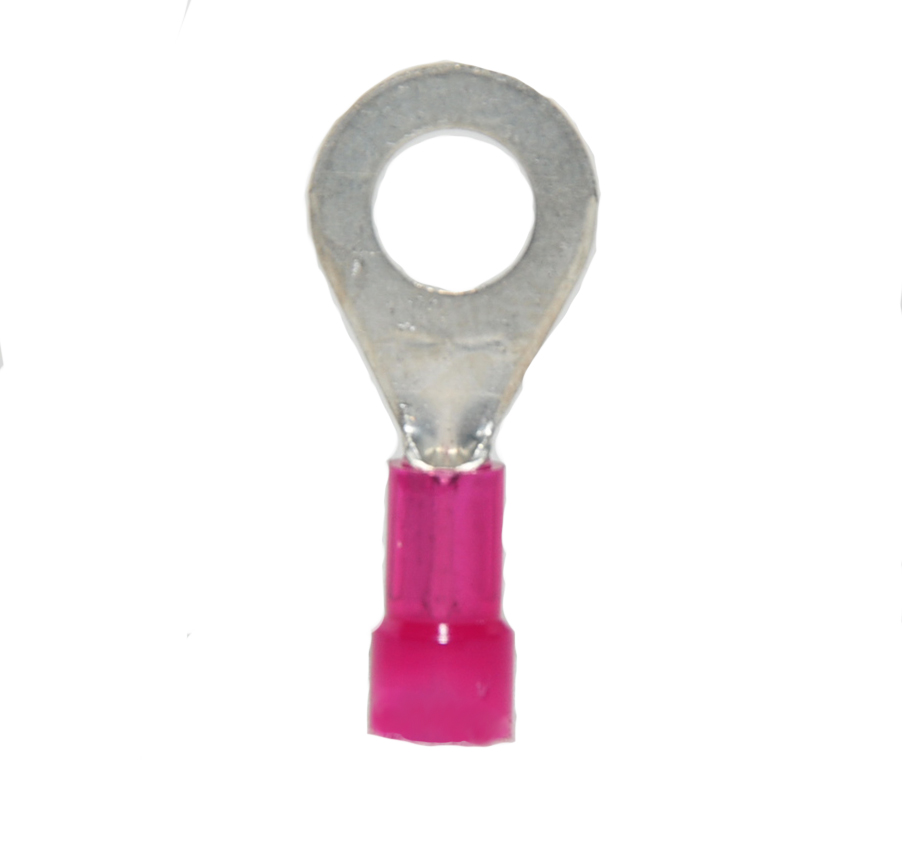 22-18 AWG Nylon Insulated 1/4" Stud Ring Terminal 100/Bag