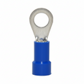 16-14 AWG Blue Vinyl Insulated Butted Seam #10 Ring Terminals 100/bag