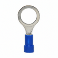 16-14 AWG Blue Vinyl Insulated Butted Seam 3/8 Ring Terminals 100/bag