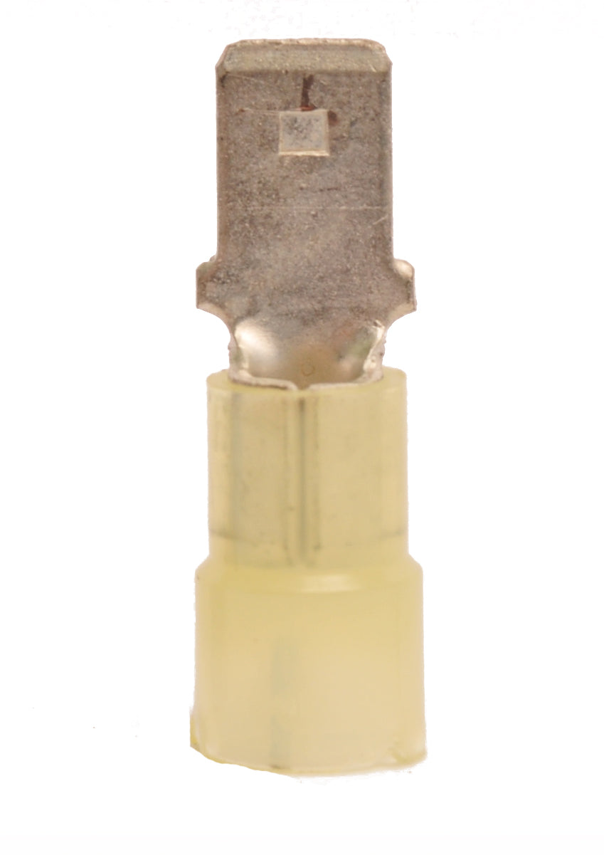 12-10 AWG Yellow Nylon Insulated Fully Insulated Style A Disconnect Terminals, 100/bag