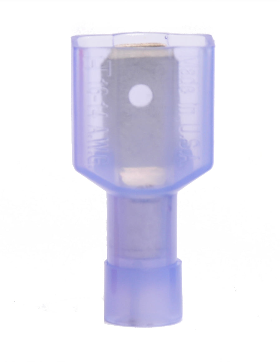 16-14 AWG Blue Nylon Insulated Fully Insulated Style B Disconnect Terminals, 100/bag