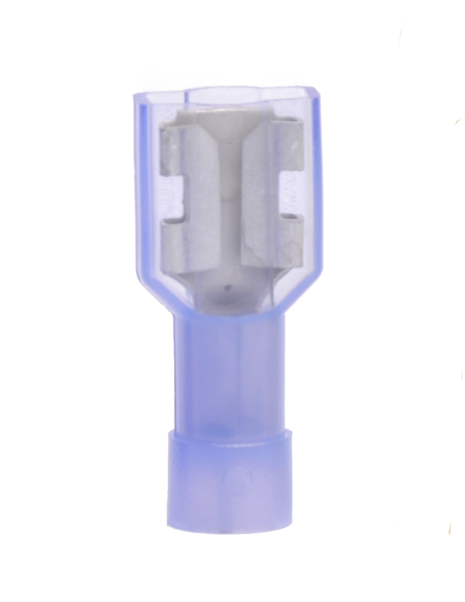 16-14 AWG Blue Nylon Insulated Fully Insulated Style B Disconnect Terminals, 100/bag